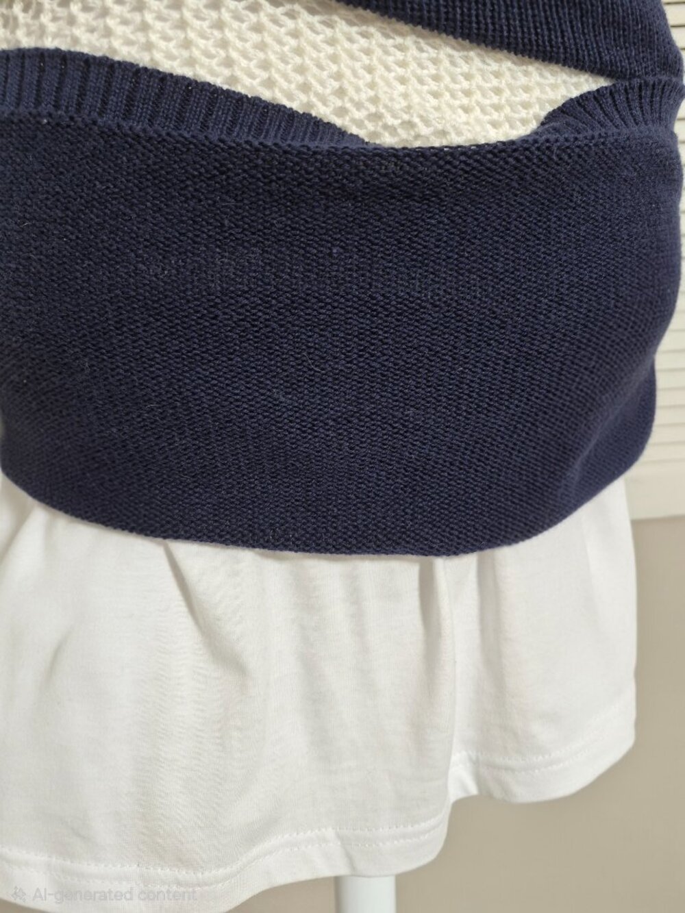 VENUS Women’s Sleeveless Knit Halter Navy & White Maxi Dress – Size XS (NWOT) - Picture 8 of 10